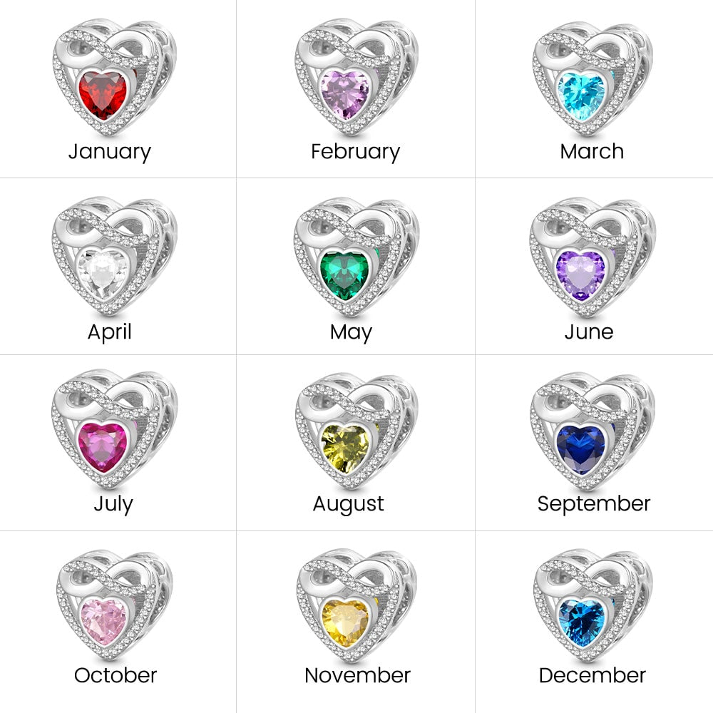 Gnoce Infinite Love Heart Birthstone Charm_6