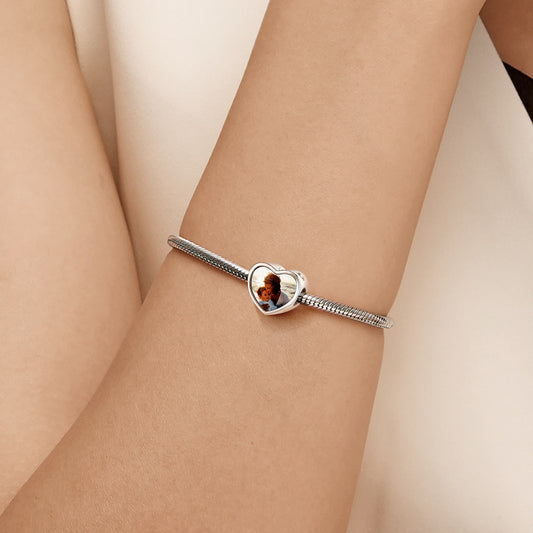 Gnoce “Love is a superpower" Heart Personalized Photo Mood Charm_5