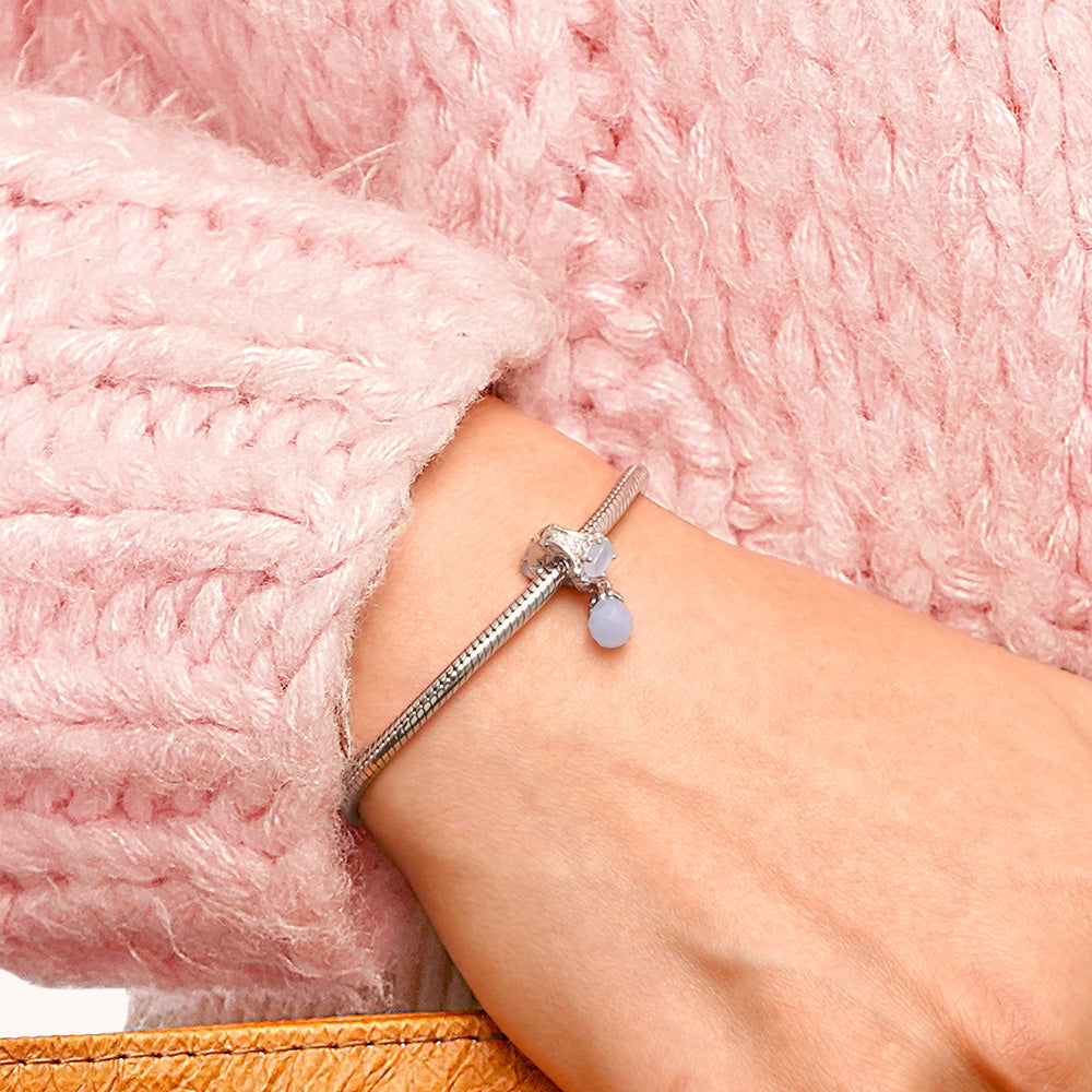 Gnoce Vintage Blue Water Drop Pendant Dangle Charm_5