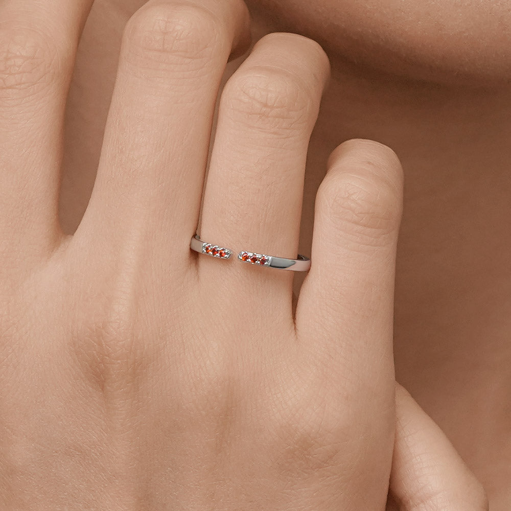 Gnoce Birthstone Simple Adjustable Ring_7