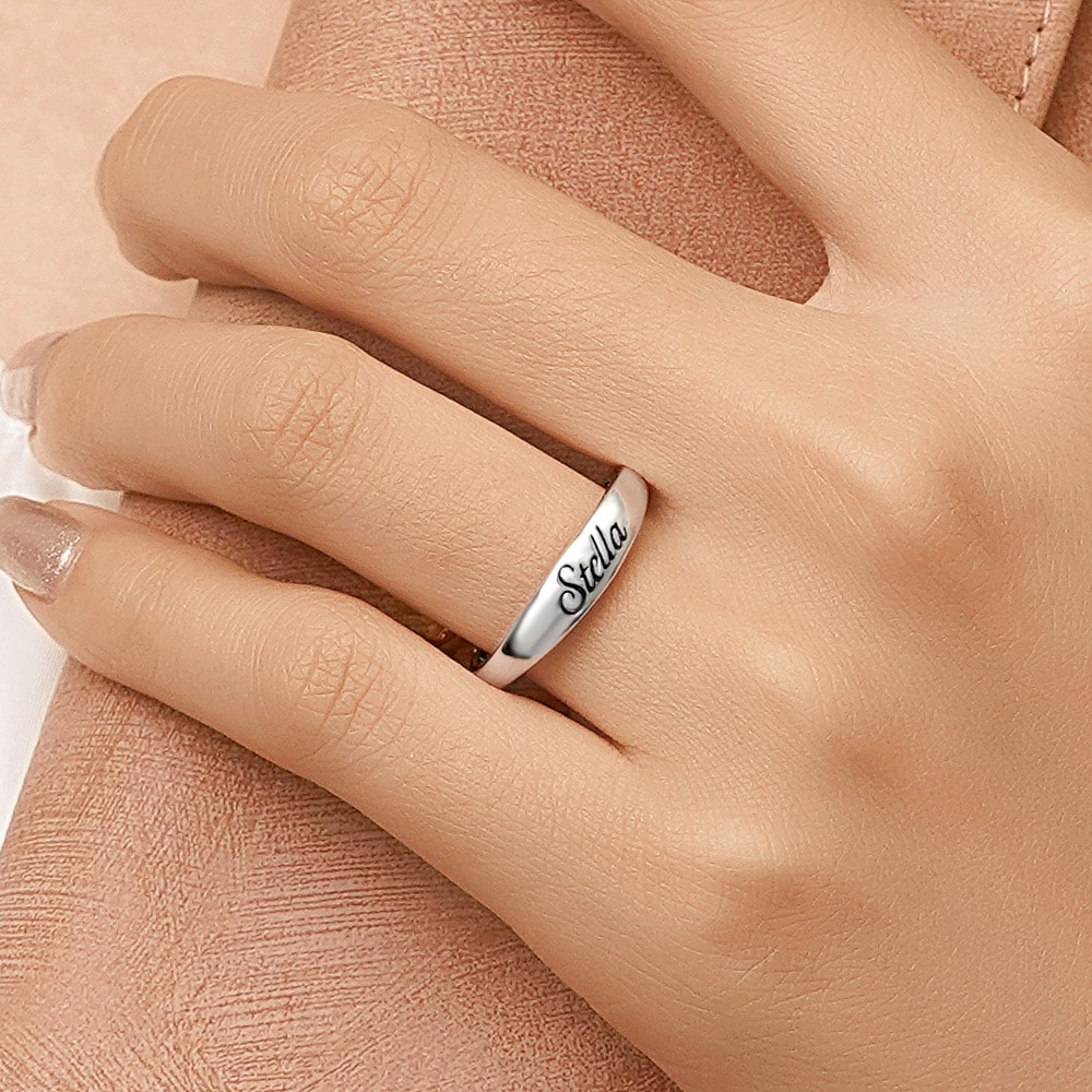 Gnoce Engravable Name Simple Basic Ring_6