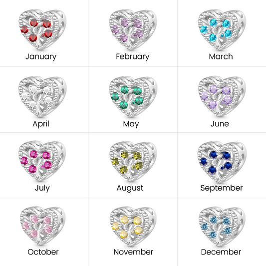 Gnoce Birthstone Tree of Life Heart Personalized Charm_6