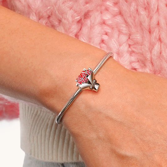Gnoce Delicate Red Rose Bouquet Charm_5
