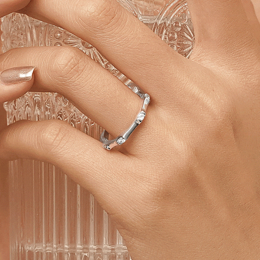 Gnoce Silver Bamboo Fashion Ring_5