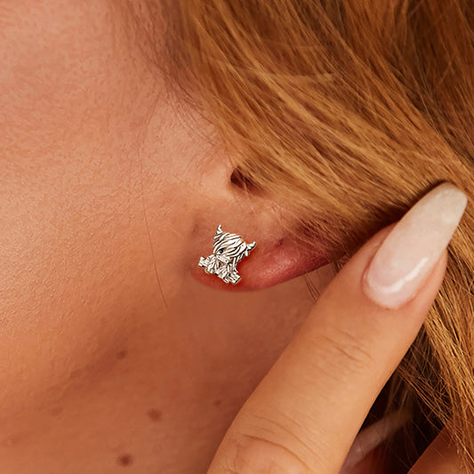 Gnoce Scottish Highland Cow Stud Earrings_5