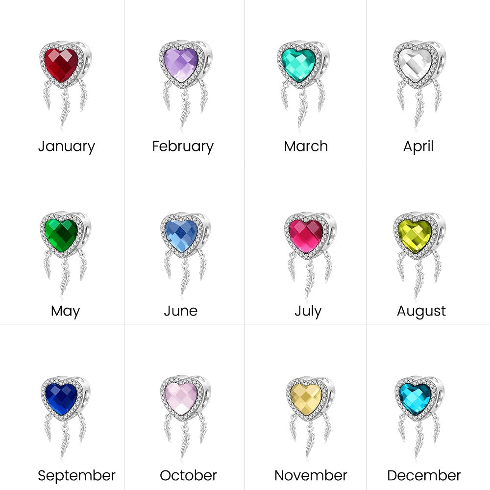 Gnoce Birthstone Dream Catcher Heart Charm_5