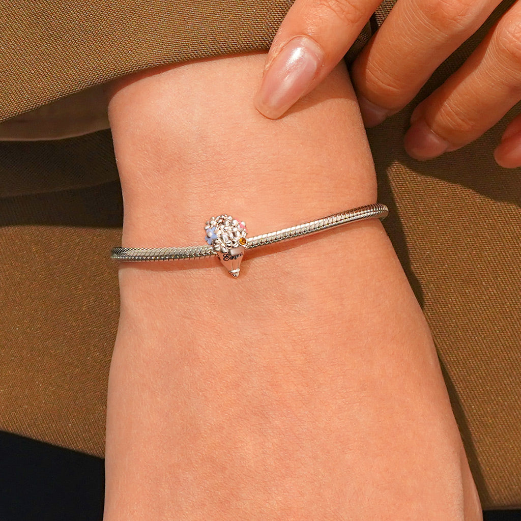 Gnoce Engravable Flowers Bouquet Charm_6