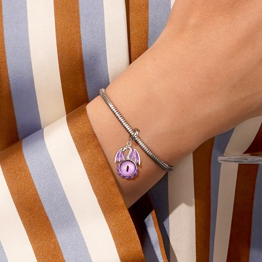 Gnoce Vintage Purple Dragon Eye Pendant Dangle Charm_6