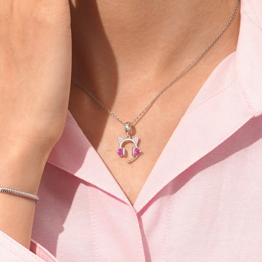 Gnoce Cat Headphone Pendant Dangle Charm_5