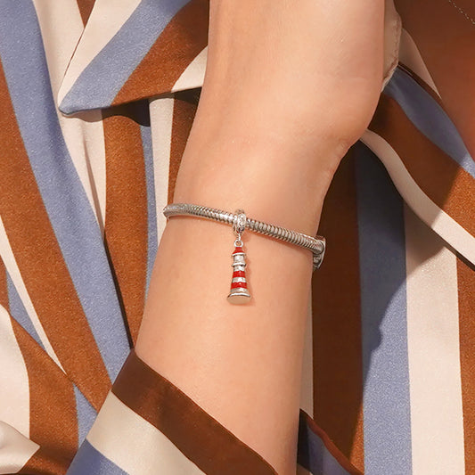 Gnoce Red Lighthouse Pendant Dangle Charm_6