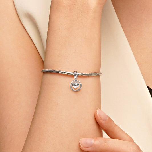 “Mom, I love you forever” Pendant Dangle Charm Sterling Silver_5