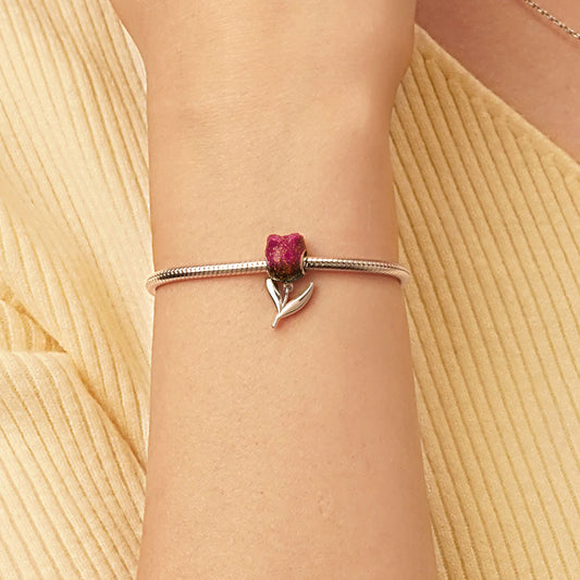 Gnoce Black Tulip Flower Charm_5