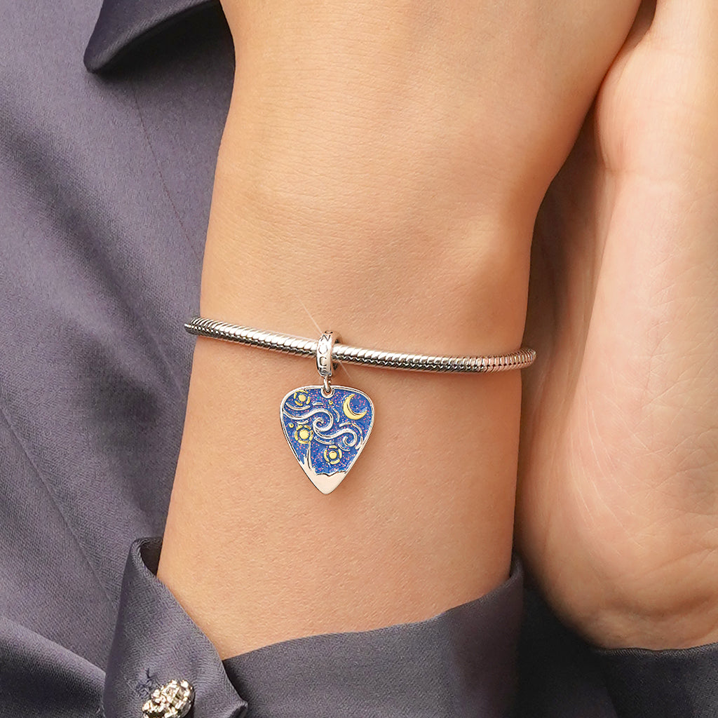 Gnoce Engravable Starry Sky Pattern Guitar Pick Pendant Dangle Charm_4