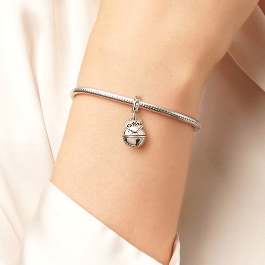 Gnoce Engravable Heart Pet Collar Bell Pendant Dangle Charm_7