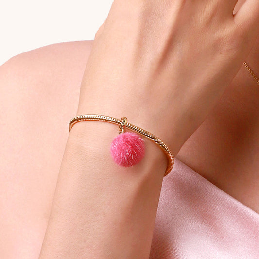 Gnoce Multicolor Small Fur Ball Pendant Dangle Charm_6