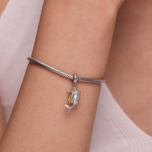 Gnoce Blonde Little Mermaid Starfish Pendant Dangle Charm_6