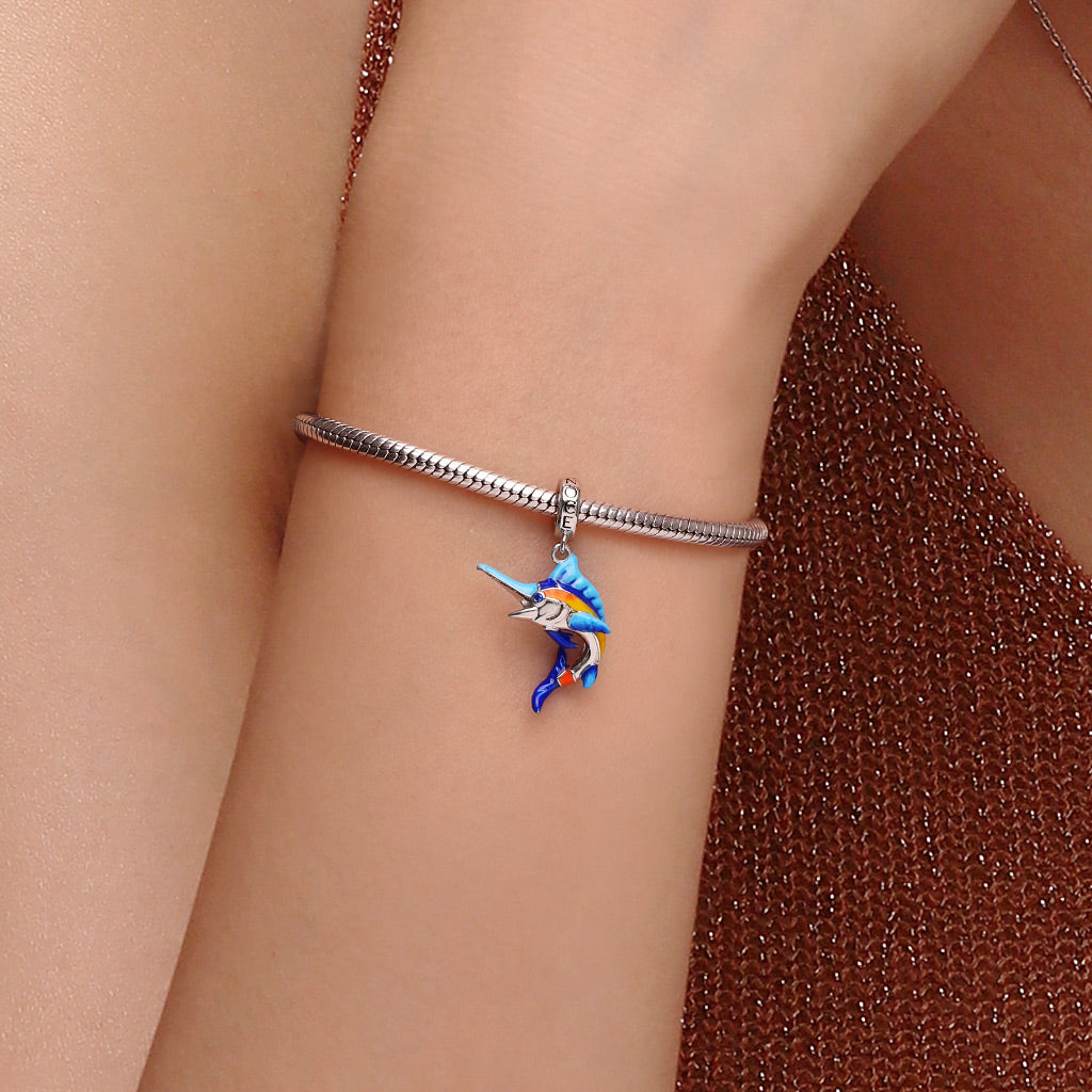 Gnoce Blue Sailfish Pendant Dangle Charm_6