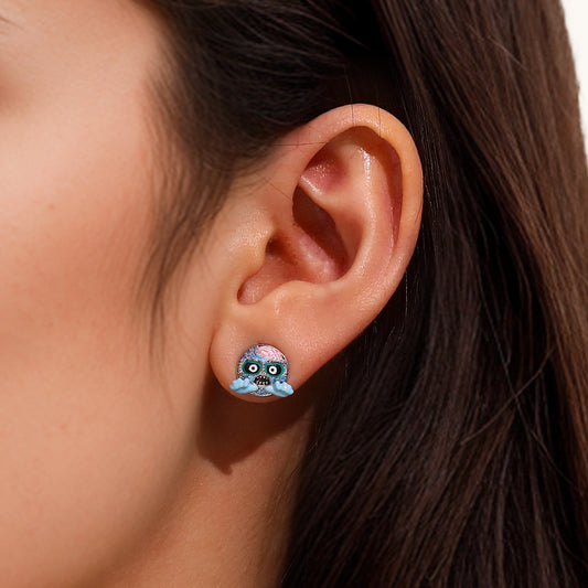 Gnoce emoji Zombie & Monster Asymmetric Stud Earrings_7