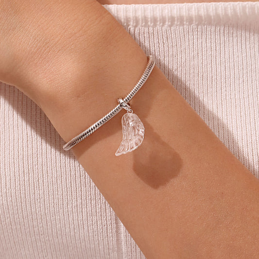 Gnoce Natural Clear Crystal Wings Pendant Dangle Charm_6