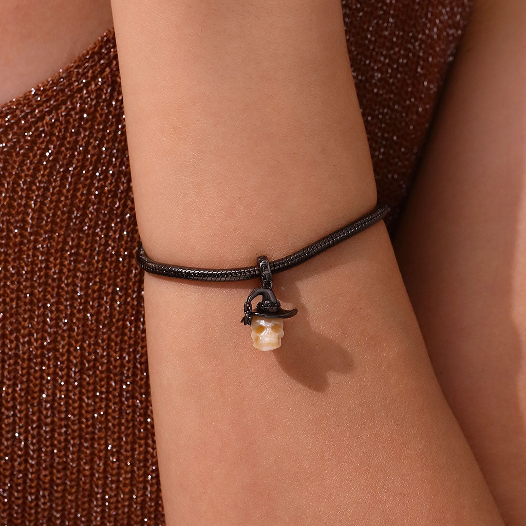 Gnoce Halloween Natural Pearl Horror Skull Charm_6