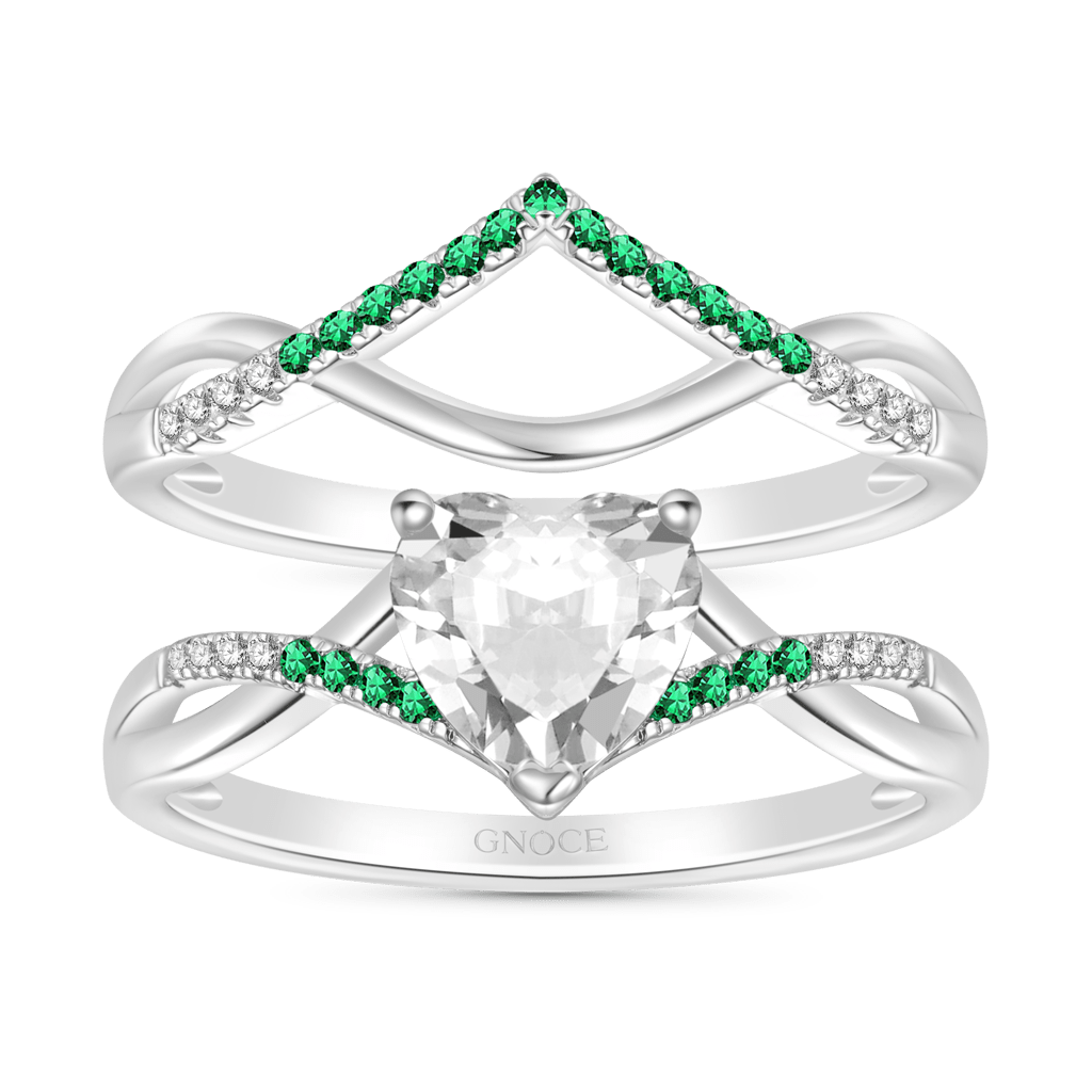 Gnoce Heart Cut Wishbone Stackable Ring Set_1