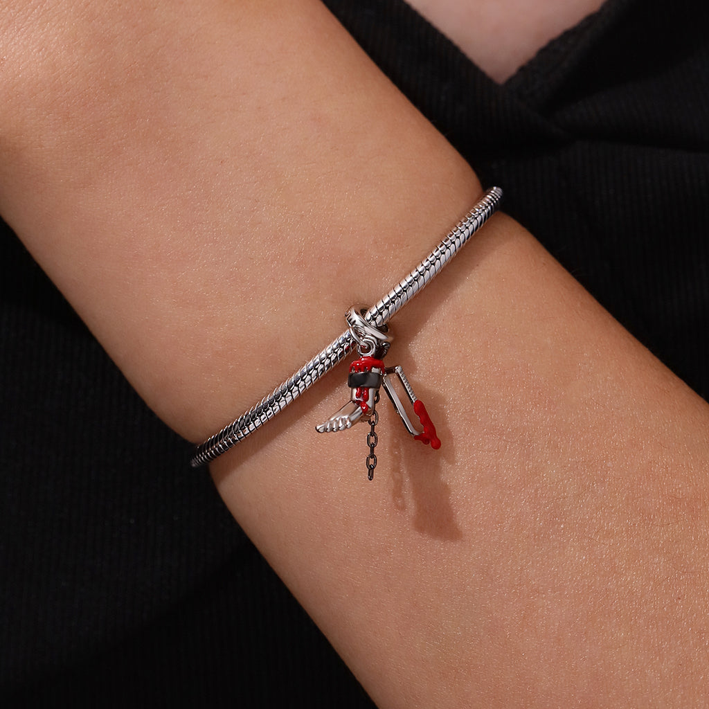 Gnoce Dangerous SAW Severed Leg Pendant Dangle Charm_6