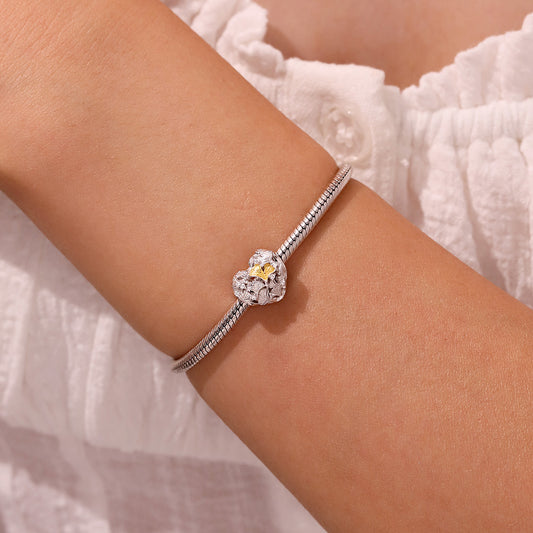 Gnoce Ginkgo Leaves Spliced with Love Heart Charm_4