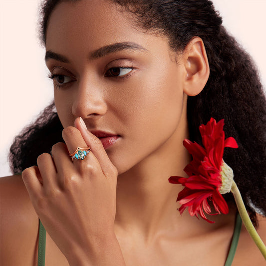 Gnoce Green Moss Agate Stackable Ring Set_3