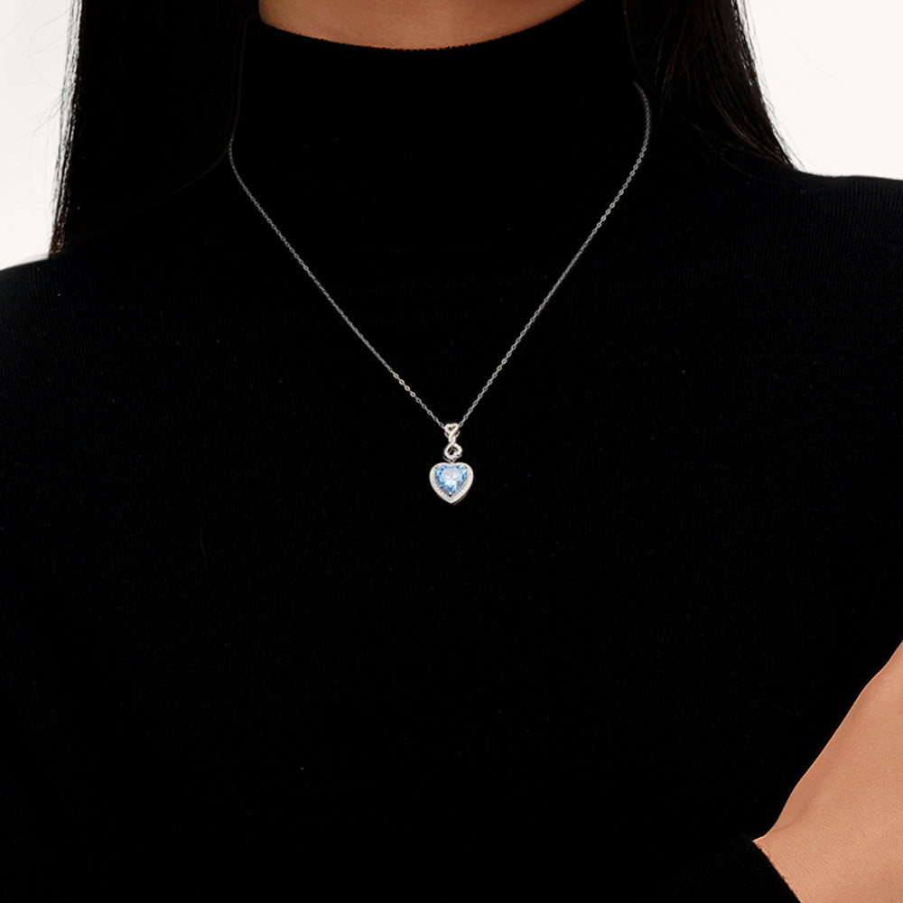 Gnoce Infinite Love Buckle Heart Birthstone Pendant Necklace_6