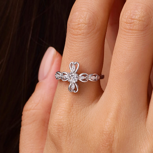 Gnoce Hollow Love Heart Cross Ring_5