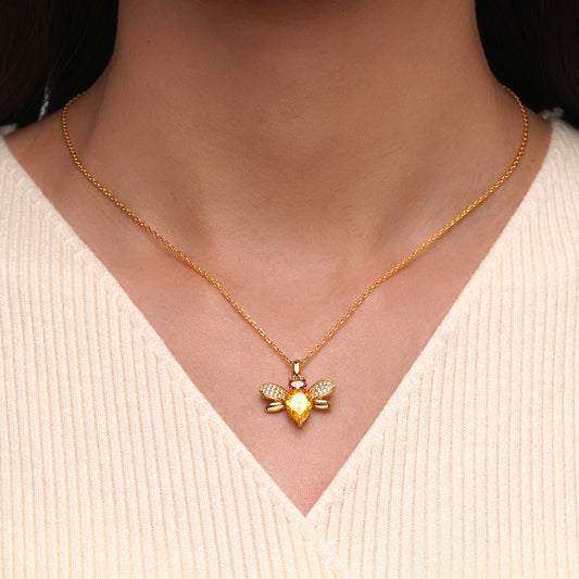 Gnoce 18K Gold Plated Bee Necklace_6