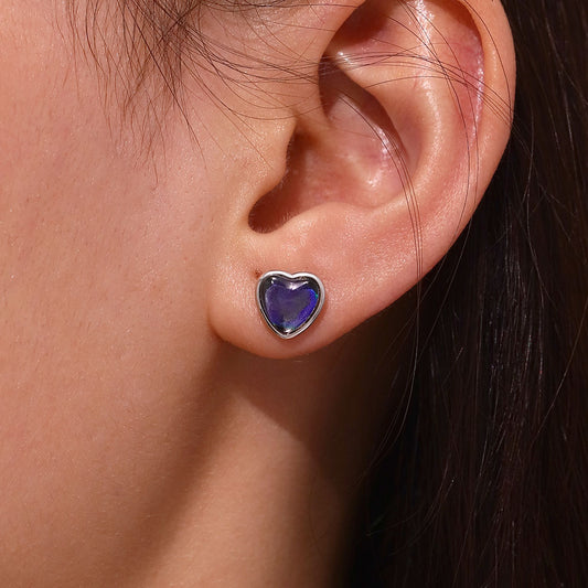 Gnoce Heart Mood Stud Earrings_5