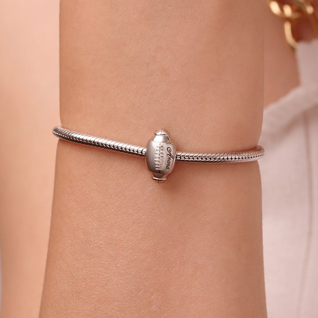 Gnoce Sports Rugby Football Engravable Charm_5