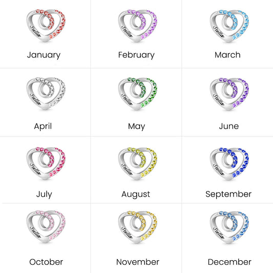 Gnoce Wrap Heart Engravable Birthstone Charm_7