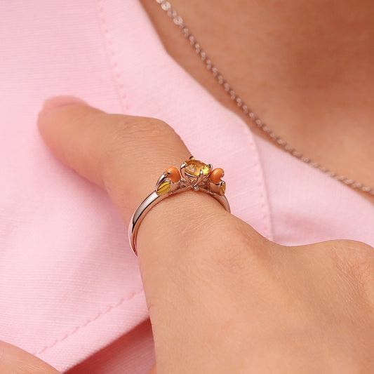 Gnoce Parrot Embrace Yellow Zircon Ring_5