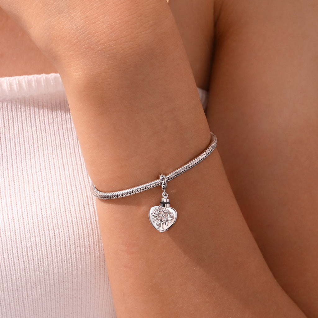 Gnoce Engravable Tree Urn Ashes Charm Platinum-plated Silver Blend_7