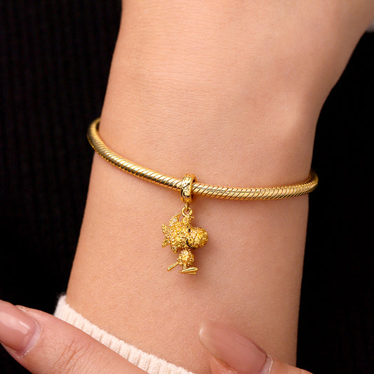 Gnoce Peanuts Woodstock Pave Diamond Pendant Dangle Charm_7