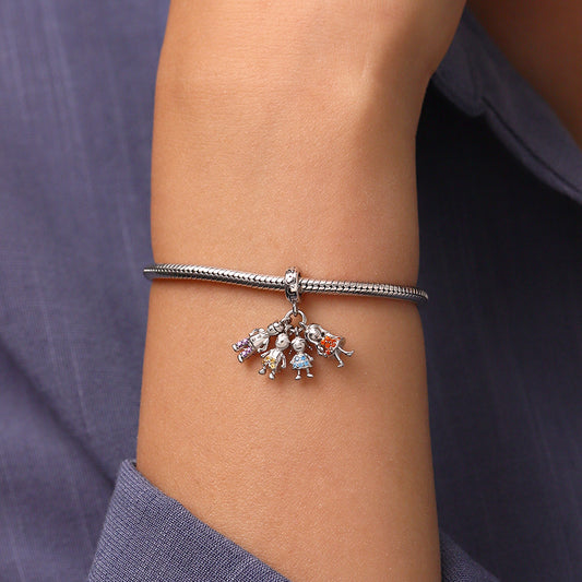 Gnoce Mother's Day Idea Family Portrait Birthstone Pendant Dangle Charm_8