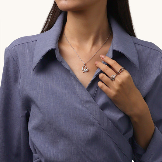 Gnoce "I love you forever" Highland Cow Heart Necklace_5