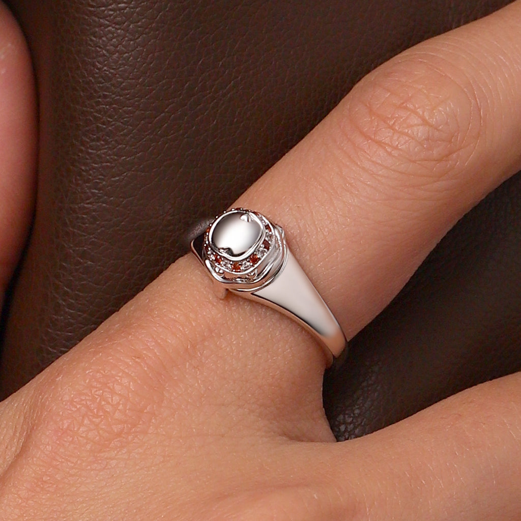 Gnoce Easter Openable Egg Signet Ring Platinum-plated Silver Blend_7