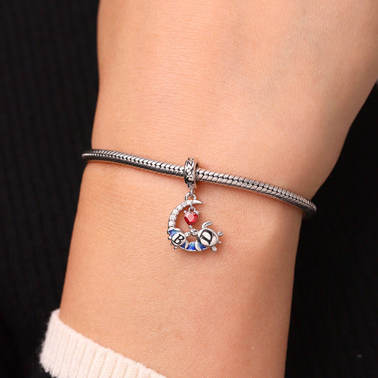 Gnoce Personalized Mother's Day Moon Turtles Pendant Dangle Charm_8