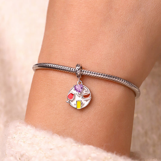 Gnoce Heart Birthstone Special Clock Pendant Dangle Charm_7