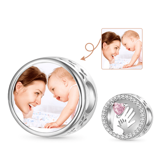Gnoce Parent-child Handshake Personalized Photo Charm_2