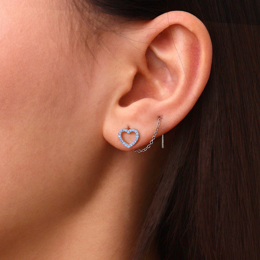 Gnoce Personalized Open Heart Threaders Earrings_7