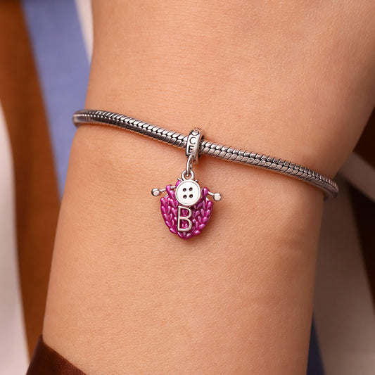 Gnoce Personalized Initial Letter Knitted Sweater Pendant Dangle Charm_5