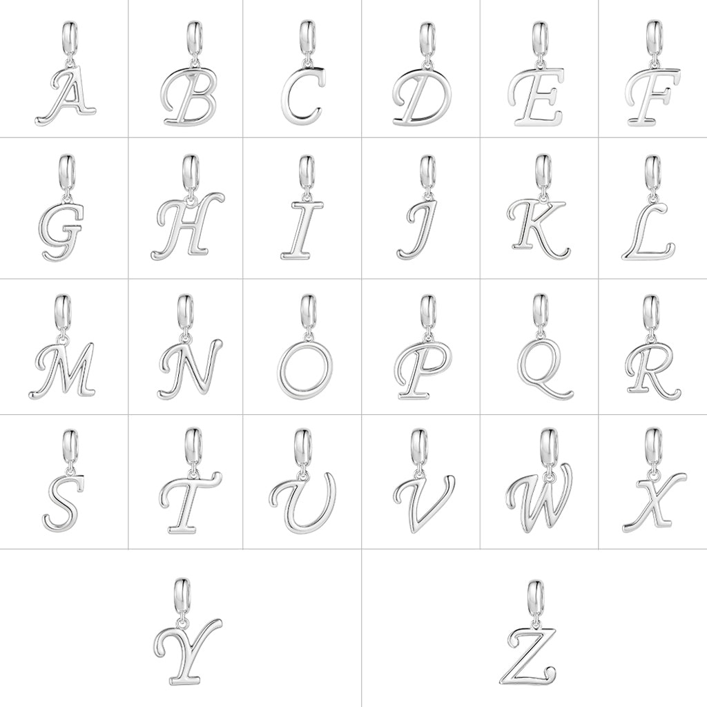 Gnoce "Destined Letter" 925 Sterling Silver Dangling Charm Bead Great for Bracelet or Necklace_4