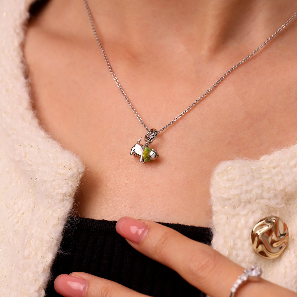 Gnoce Glow-in-the-Dark Clown Cat Charm Platinum-plated Silver Blend_8