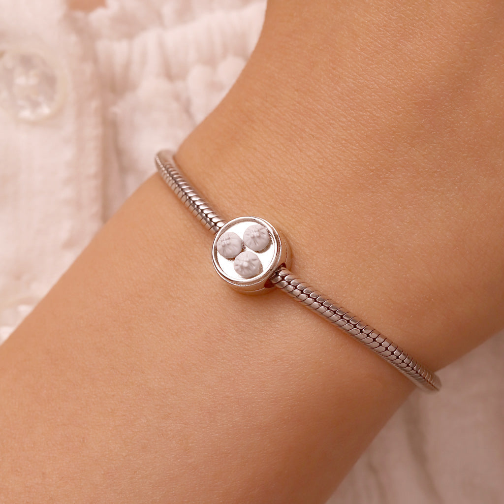 Gnoce Yummy Breakfast Xiaolongbao Charm Platinum-plated Silver Blend_5