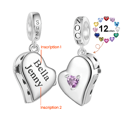 Gnoce Multiple Photo Locket Engravable Charm Platinum-plated Silver Blend_6