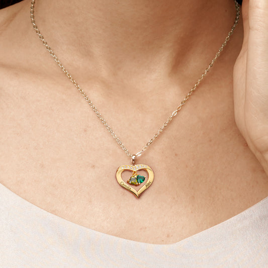 Gnoce Diamonds Love Heart Birthstone Necklace_7